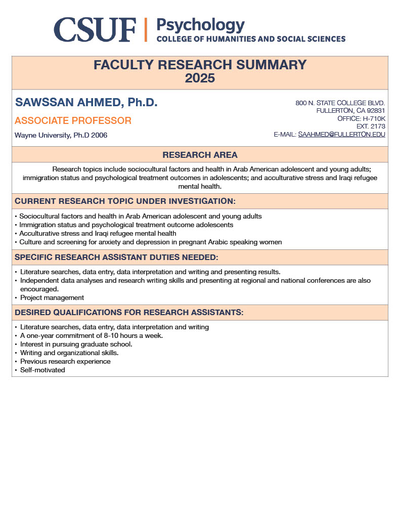 Faculty Research Summary 2025