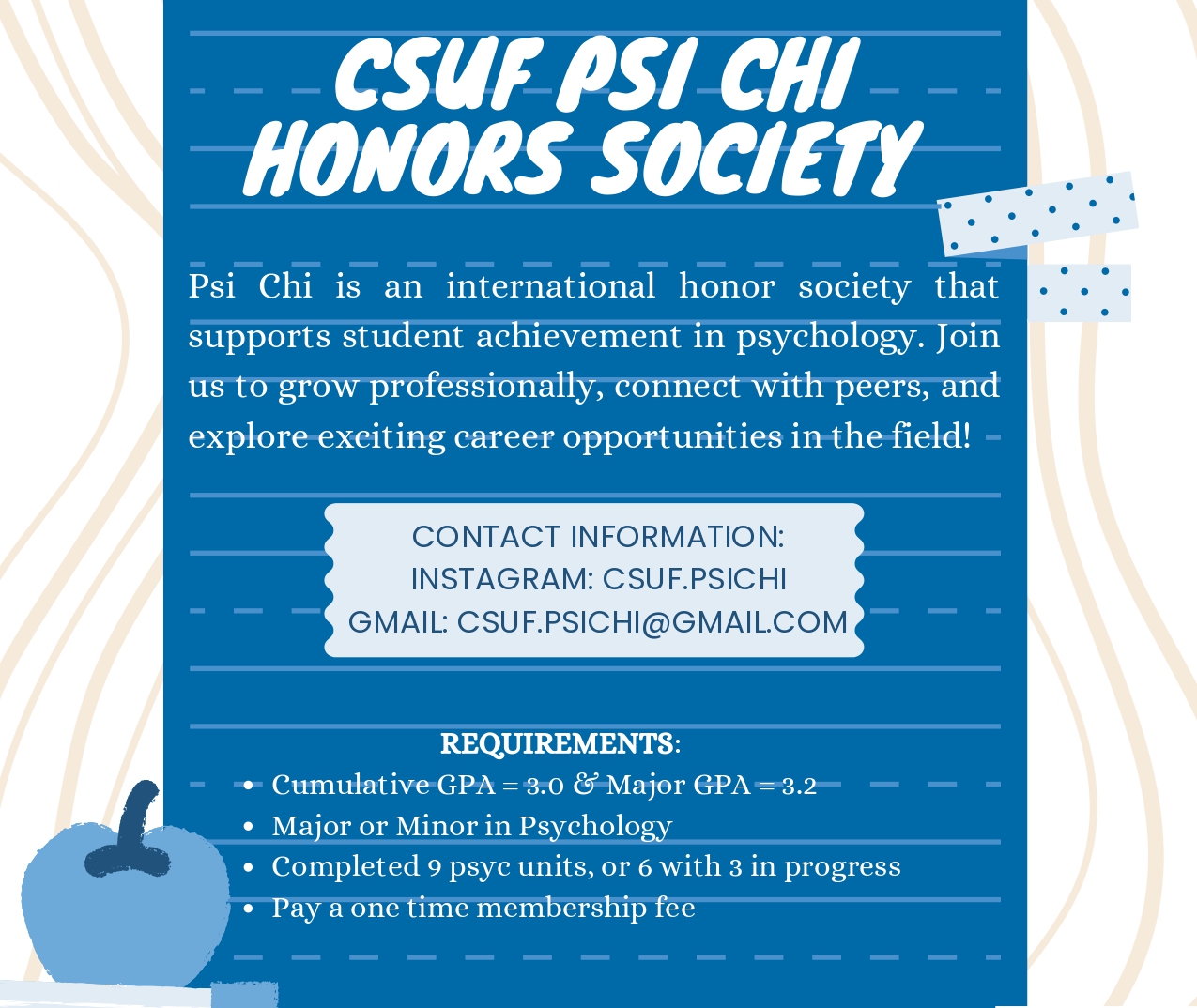Psi Chi requirements flyer